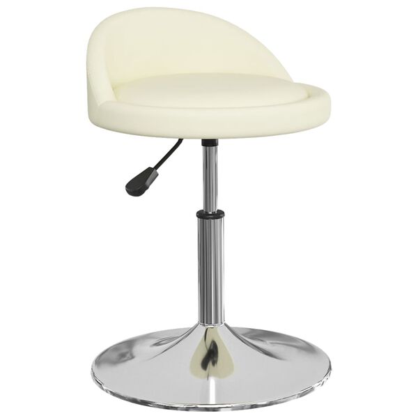 vidaXL Chaise pivotante de salle &agrave; manger Cr&egrave;me Similicuir