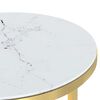 vidaXL Table d'appoint Dor&eacute; et marbre blanc 45 cm Verre tremp&eacute;