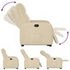 vidaXL Fauteuil inclinable Crème Tissu