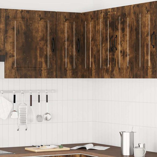 vidaXL Armoire murale d'angle de cuisine Kalmar chêne fumé
