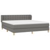 vidaXL Sommier &agrave; lattes de lit avec matelas Gris fonc&eacute; 180x200cm Tissu