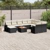 vidaXL Salon de jardin 11 pcs avec coussins noir r&eacute;sine tress&eacute;e