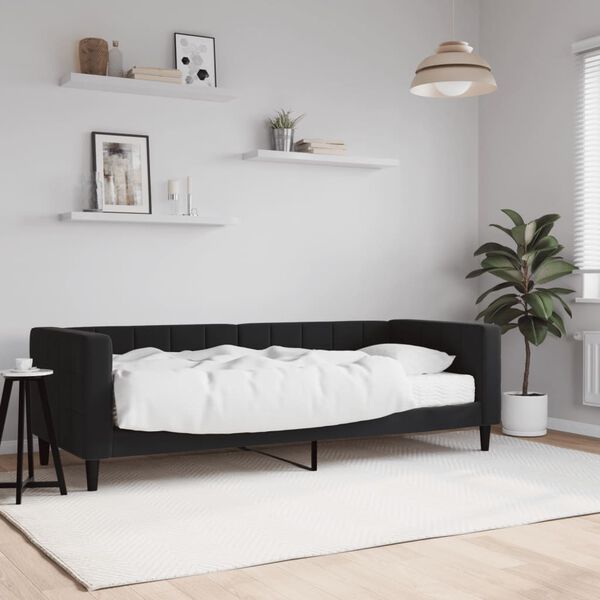 vidaXL Lit de jour avec matelas noir 80x200 cm velours