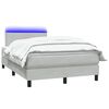 vidaXL Sommier &agrave; lattes de lit et matelas et LED gris clair 120x220cm velours