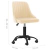 vidaXL Chaise pivotante de salle &agrave; manger Cr&egrave;me Velours