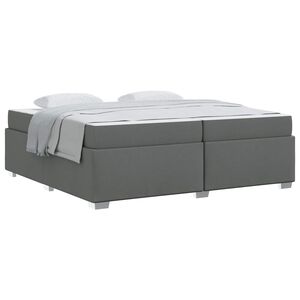 vidaXL Cadre de lit avec matelas Gris fonc&eacute; 200 x 200 cm tissu