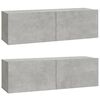 vidaXL Ensemble de meubles TV 3 pcs Gris b&eacute;ton Bois d'ing&eacute;nierie
