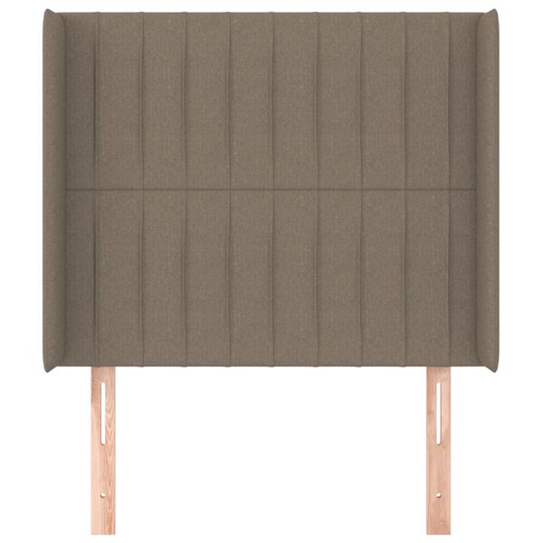 vidaXL Tête de lit avec oreilles Taupe 83x16x118/128 cm Tissu
