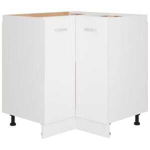 vidaXL Armoire d'angle basse "Lyon" Blanc 75,5 x 75,5 x 81,5 cm Bois d'ingénierie