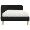 vidaXL Cadre de lit d'angle avec matelas Noir 100 x 200 cm tissu