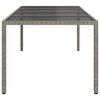 vidaXL Table de jardin gris 250x100x75 cm Verre trempé et poly rotin