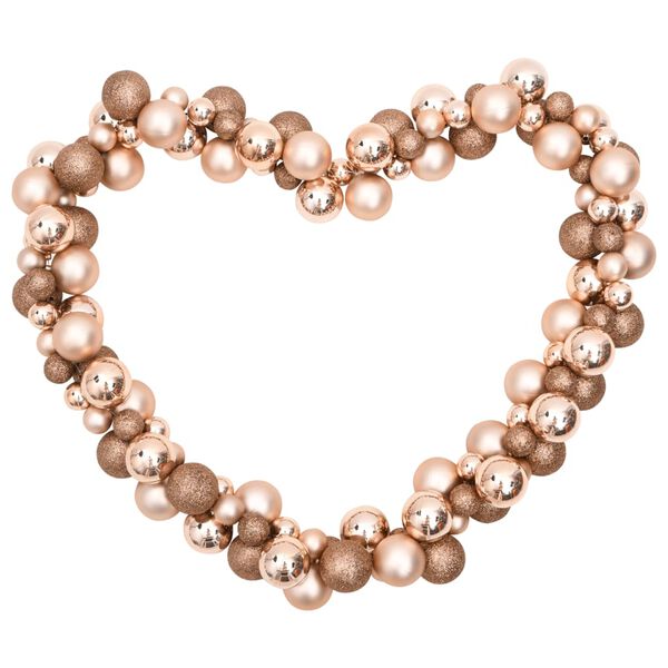 vidaXL Guirlande de No&euml;l avec boules rose dor&eacute; 175 cm polystyr&egrave;ne