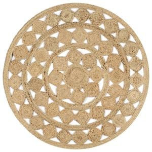vidaXL Tapis fait &agrave; la main Jute tress&eacute;e 120 cm