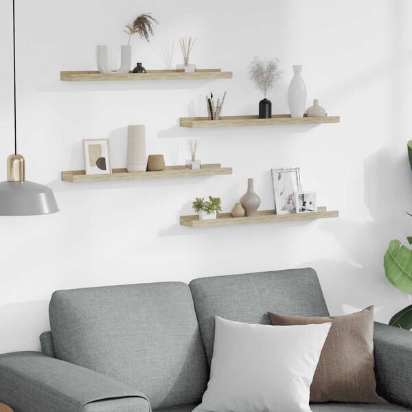 vidaXL &Eacute;tag&egrave;res murales 4 pcs ch&ecirc;ne sonoma 60x9x3 cm