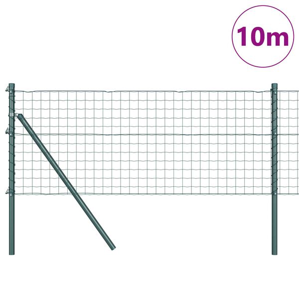 vidaXL Cl&ocirc;ture avec poteau Vert 0,4 x 10 m Acier et PVC