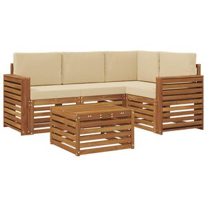 vidaXL Ensemble de canap&eacute;s d'ext&eacute;rieur 5 pcs Naturel et Beige