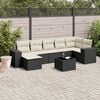vidaXL Salon de jardin 8 pcs avec coussins noir r&eacute;sine tress&eacute;e