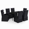 vidaXL Ensemble &agrave; manger de jardin avec coussins 7 pcs Noir