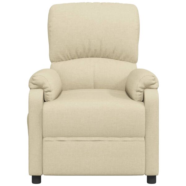 vidaXL Fauteuil inclinable Cr&egrave;me Tissu