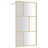 vidaXL Paroi de douche avec verre ESG transparent dor&eacute; 100x195 cm