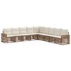 vidaXL Ensemble de canap&eacute; de jardin 9 pcs Beige et blanc cr&egrave;me