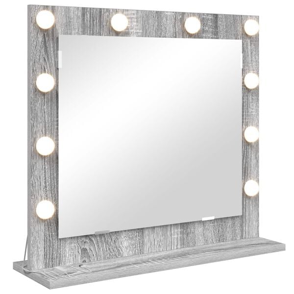 vidaXL Miroir de vanit&eacute; Rectangulaire Gris Sonoma 60 x 55 x 18 cm