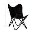 vidaXL Chaise papillon noir taille pour enfants cuir véritable