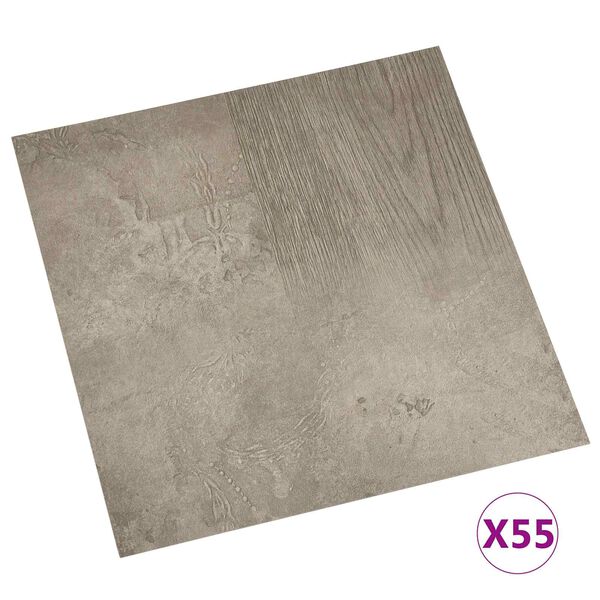 vidaXL Planches de sol 55 pcs Gris 5,11 m&sup2; PVC