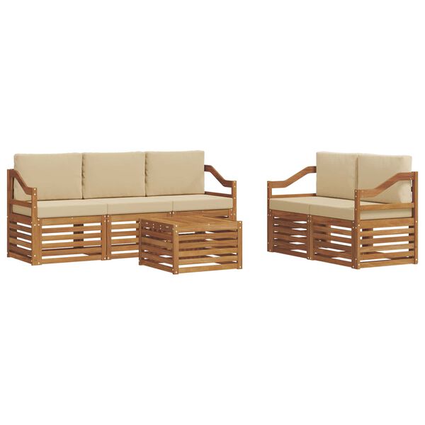 vidaXL Ensembles de canap&eacute;s avec coussin 6 pcs Naturel et Beige