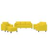 vidaXL Ensemble de canap&eacute;s 4 pcs avec coussins jaune clair tissu