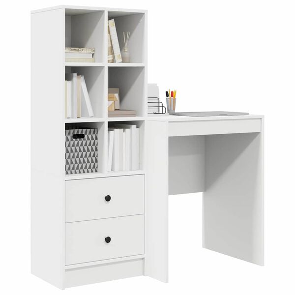 vidaXL Bureau avec tiroir 2 pcs Blanc