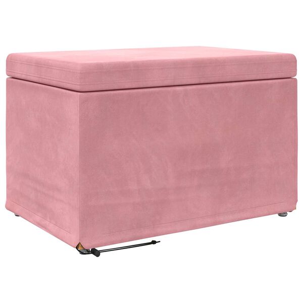 vidaXL Tabouret Rose 61 x 41 x 40 cm Velours et Bois Composite