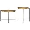 vidaXL Tables basses lot de 2 laiton et noir métal