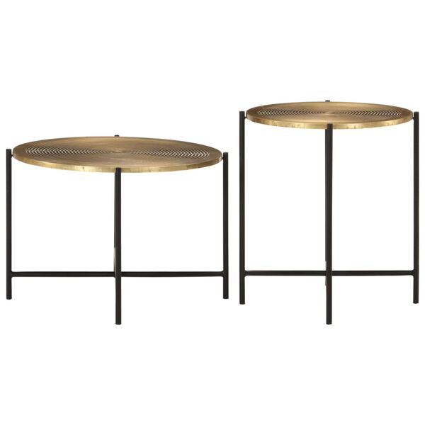 vidaXL Tables basses lot de 2 laiton et noir métal