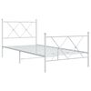vidaXL Cadre de lit métal sans matelas avec pied de lit blanc 90x190cm