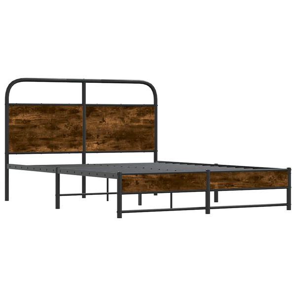 vidaXL Cadre de lit sans matelas 120x190 cm ch&ecirc;ne fum&eacute; bois ing&eacute;nierie