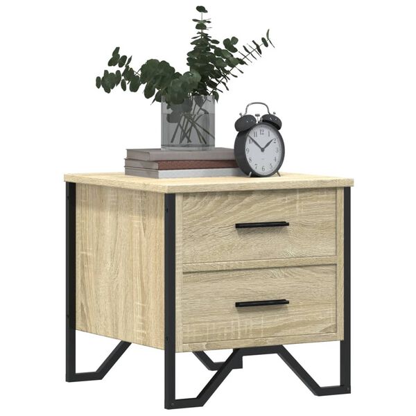 vidaXL Tables de chevet 2 pcs ch&ecirc;ne sonoma 40x41x40 cm bois ing&eacute;nierie