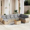 vidaXL Salon de jardin avec coussins 9pcs m&eacute;lange beige r&eacute;sine tress&eacute;e