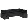 vidaXL Ensemble de Canap&eacute;s 8 pc Noir polyrotin