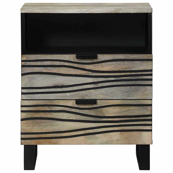 vidaXL Cabinet de chevet avec tiroir Blanc et Noir 50 x 33 x 62 cm