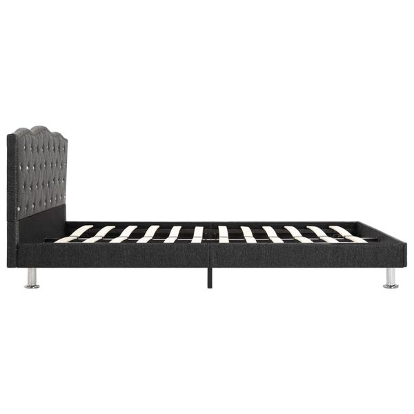 vidaXL Lit avec matelas Gris fonc&eacute; Tissu 140x200 cm