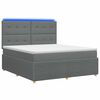 vidaXL Lit boxspring LED avec matelas Gris fonc&eacute; 140 x 190 cm Tissu