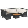 vidaXL Salon de jardin 7 pcs avec coussins Noir R&eacute;sine tress&eacute;e