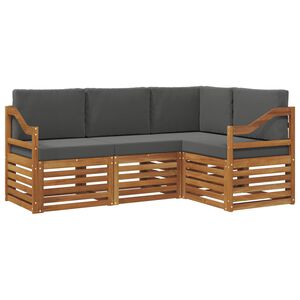 vidaXL Ensemble de canap&eacute;s d'ext&eacute;rieur 4 pc Naturel et Anthracite