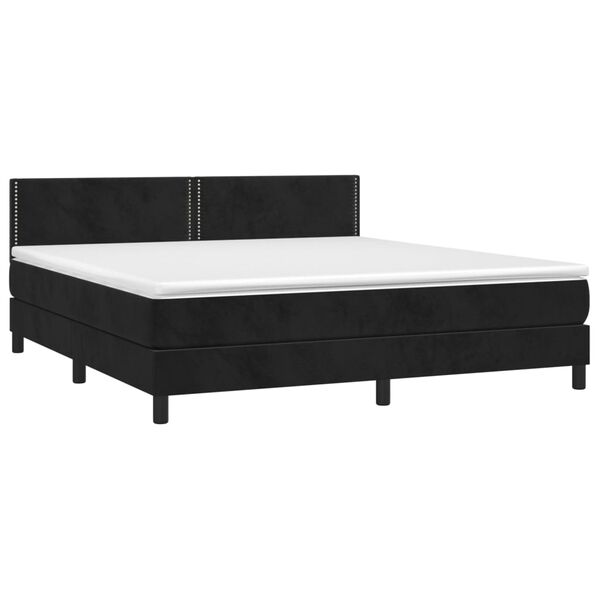 vidaXL Sommier &agrave; lattes de lit avec matelas LED Noir 160x200 cm