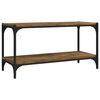 vidaXL Meuble TV Ch&ecirc;ne fum&eacute; 80x33x41 cm Bois d'ing&eacute;nierie et acier