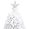 vidaXL Arbre de No&euml;l artificiel pr&eacute;-&eacute;clair&eacute; blanc 64 cm fibre optique