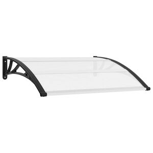 vidaXL Auvent de porte Noir et transparent 120x75 cm PC
