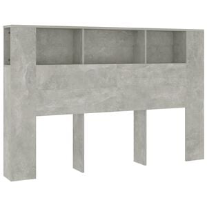 vidaXL Armoire de t&ecirc;te de lit Gris b&eacute;ton 160x18,5x104,5 cm