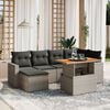 vidaXL Salon de jardin avec coussins 7 pcs gris r&eacute;sine tress&eacute;e